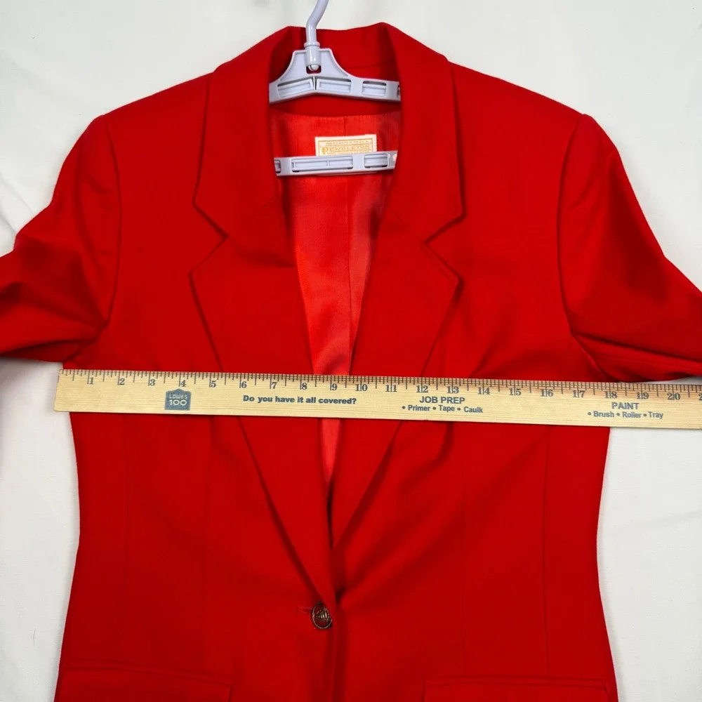 Pendleton Vintage Red 100% Virgin Wool Blazer Jacket Made in USA Single Button